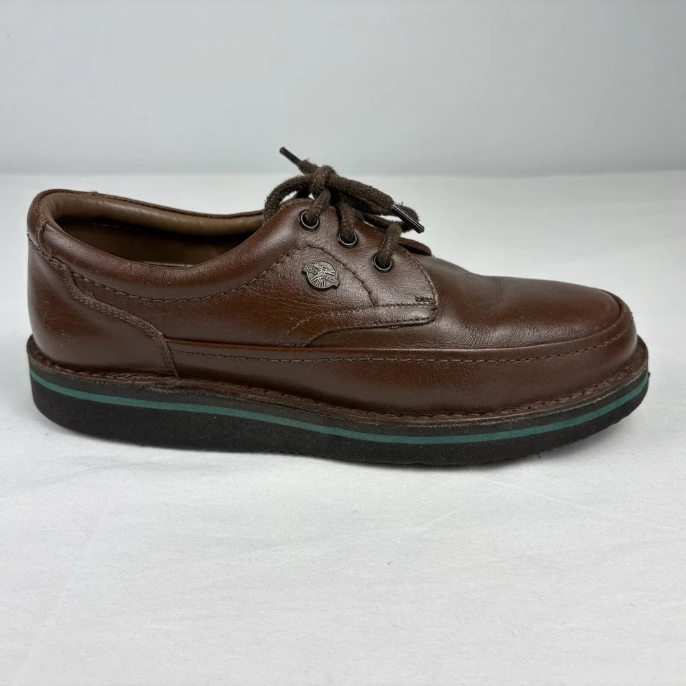 The Body Shop Hush Puppies Mall Walker Shoes Brown Leather Men's 6.5 Wide EUC